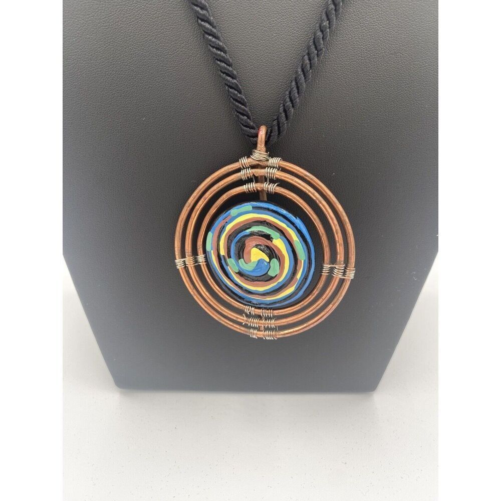 NWOT Women's Multi Color Wooden Button. Galaxy FansCooper Pendant 23" + 2"